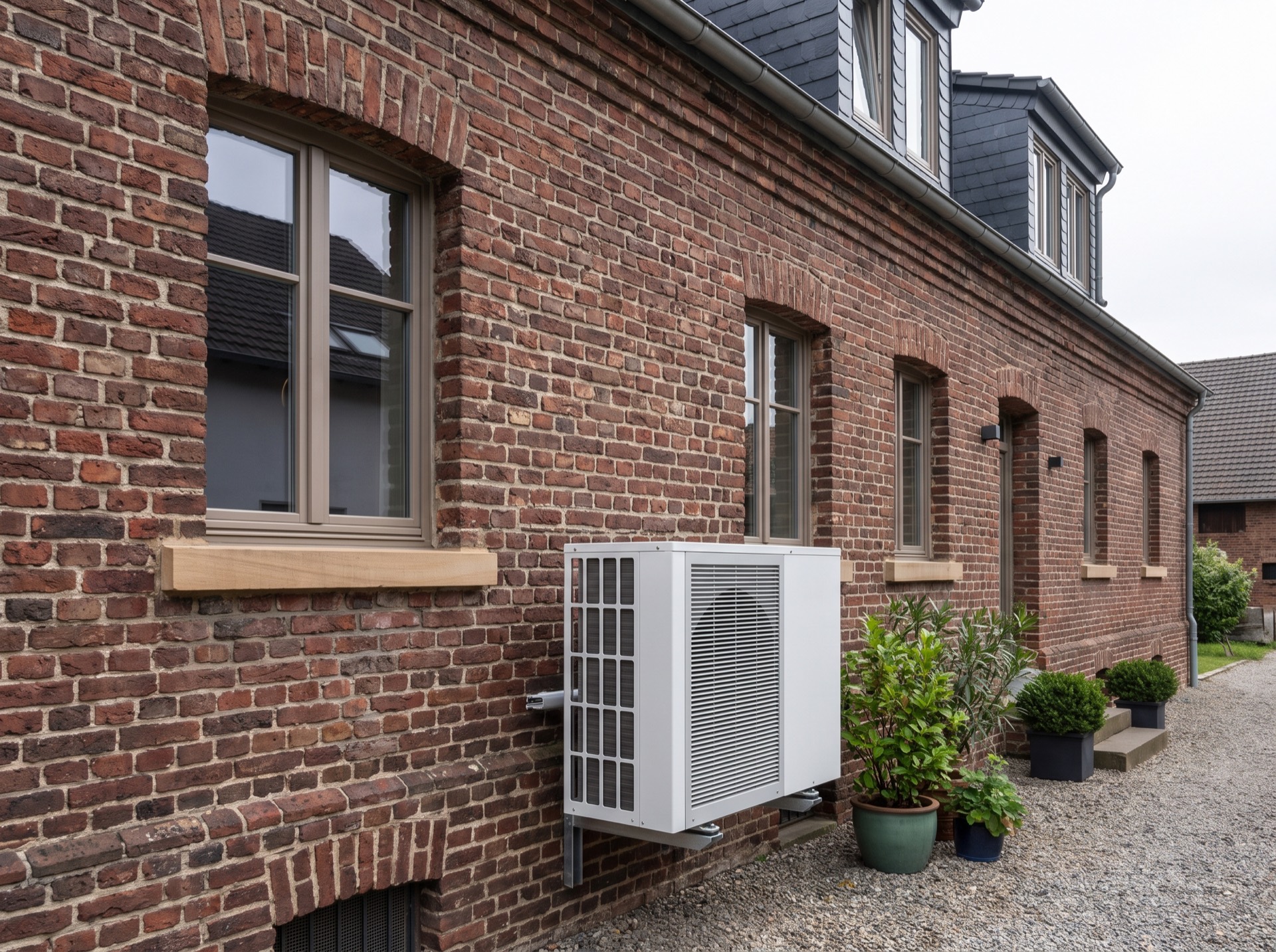 Wärmepumpe am sanierten Altbau