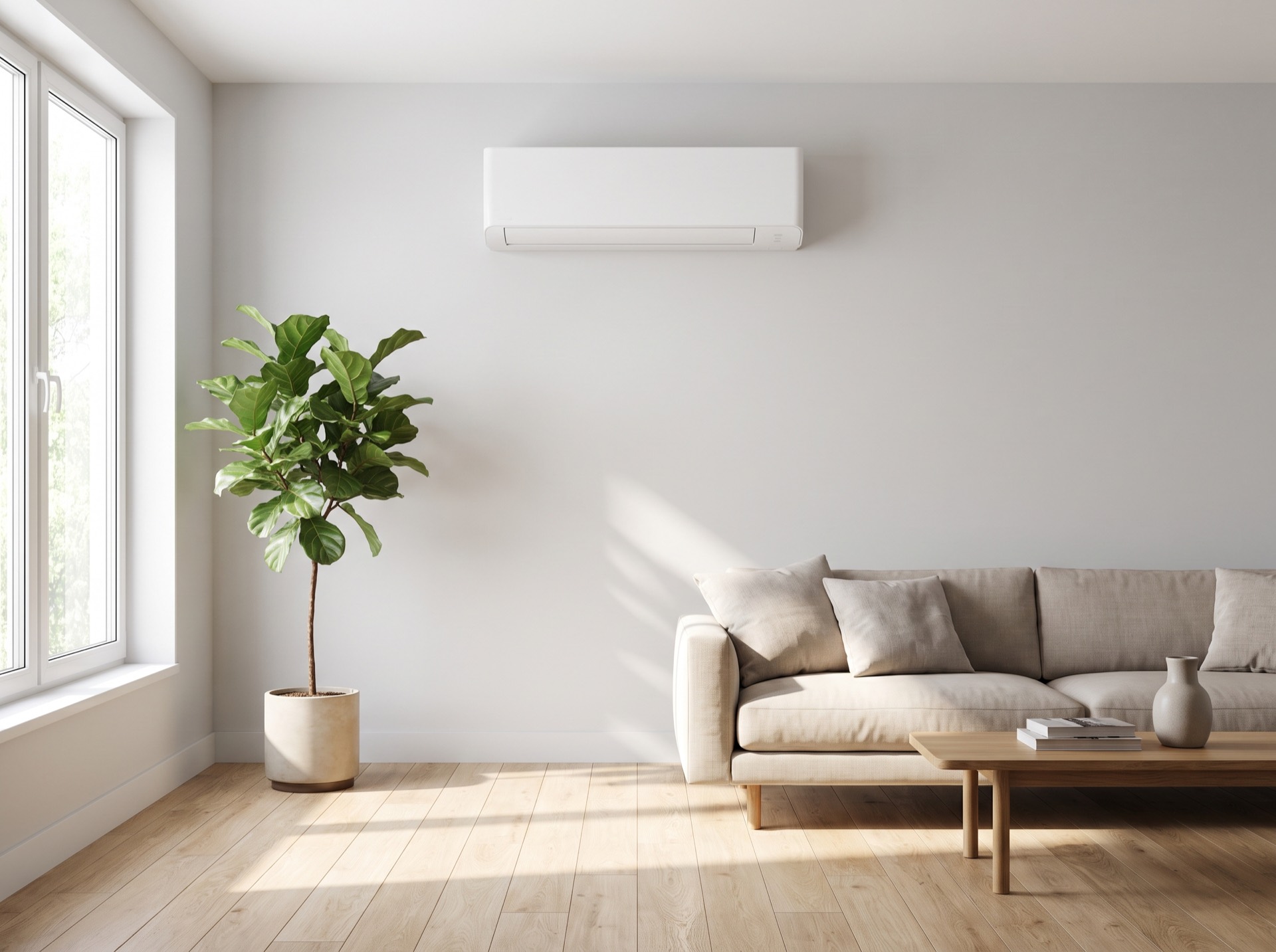 Split-Klimaanlage im Wohnzimmer